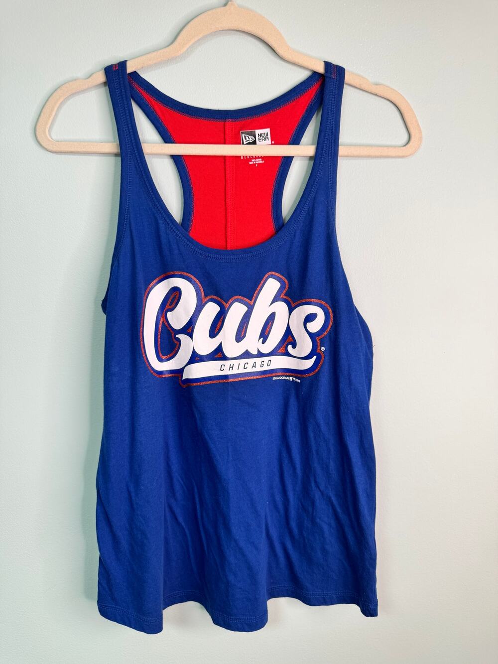 NWT! Chicago Cubs Oversized Tank Top - Size Small - Blue, White, Red